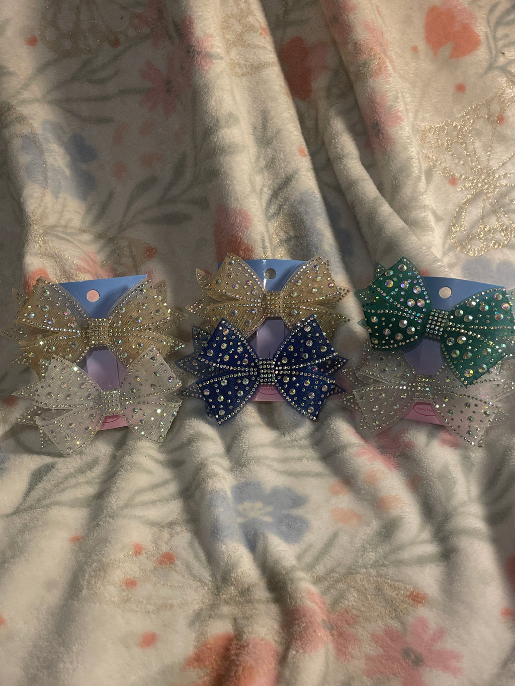 Bedazzled Bow Clips
