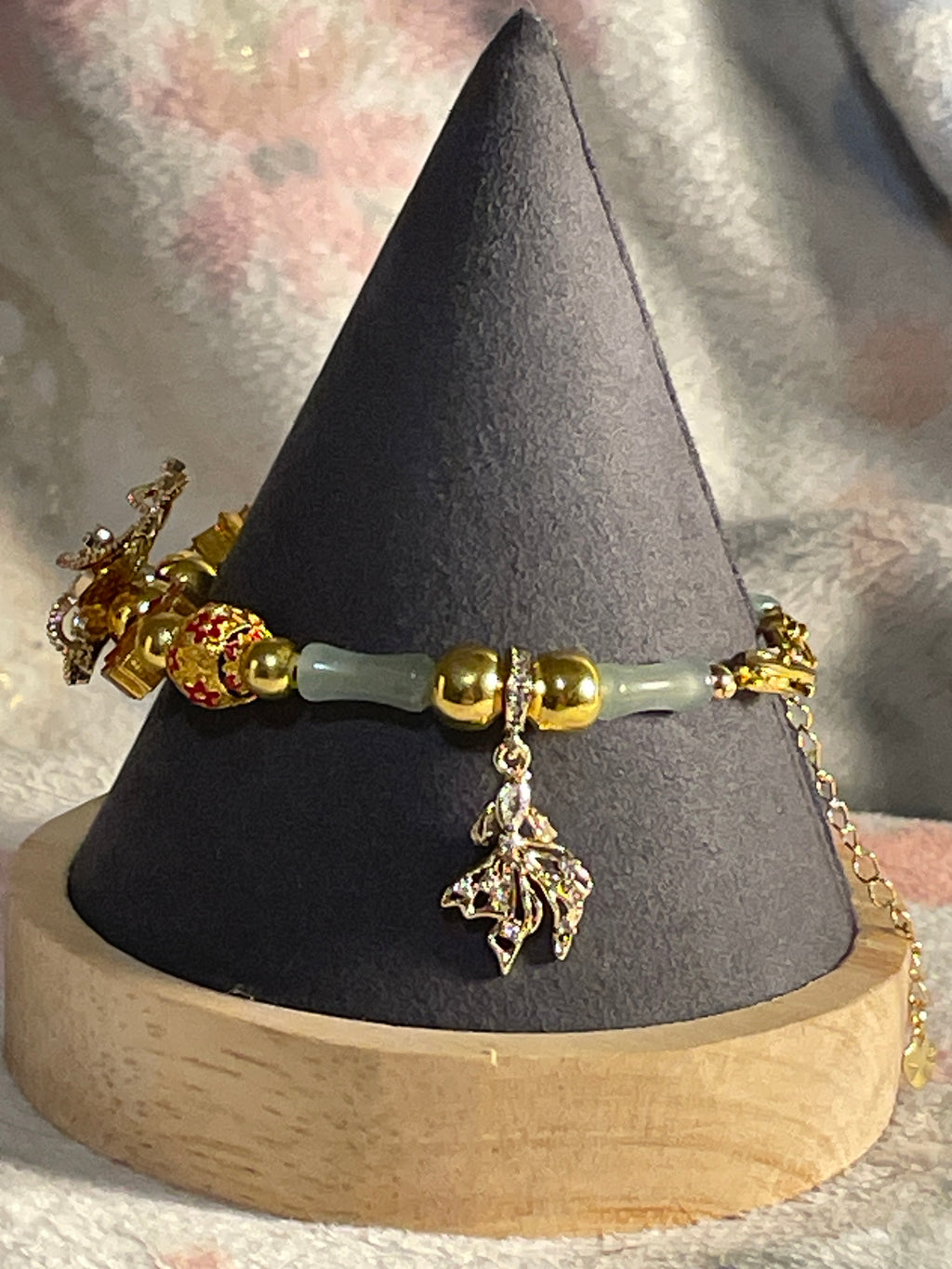 Butterfly bamboo with Gold dangles