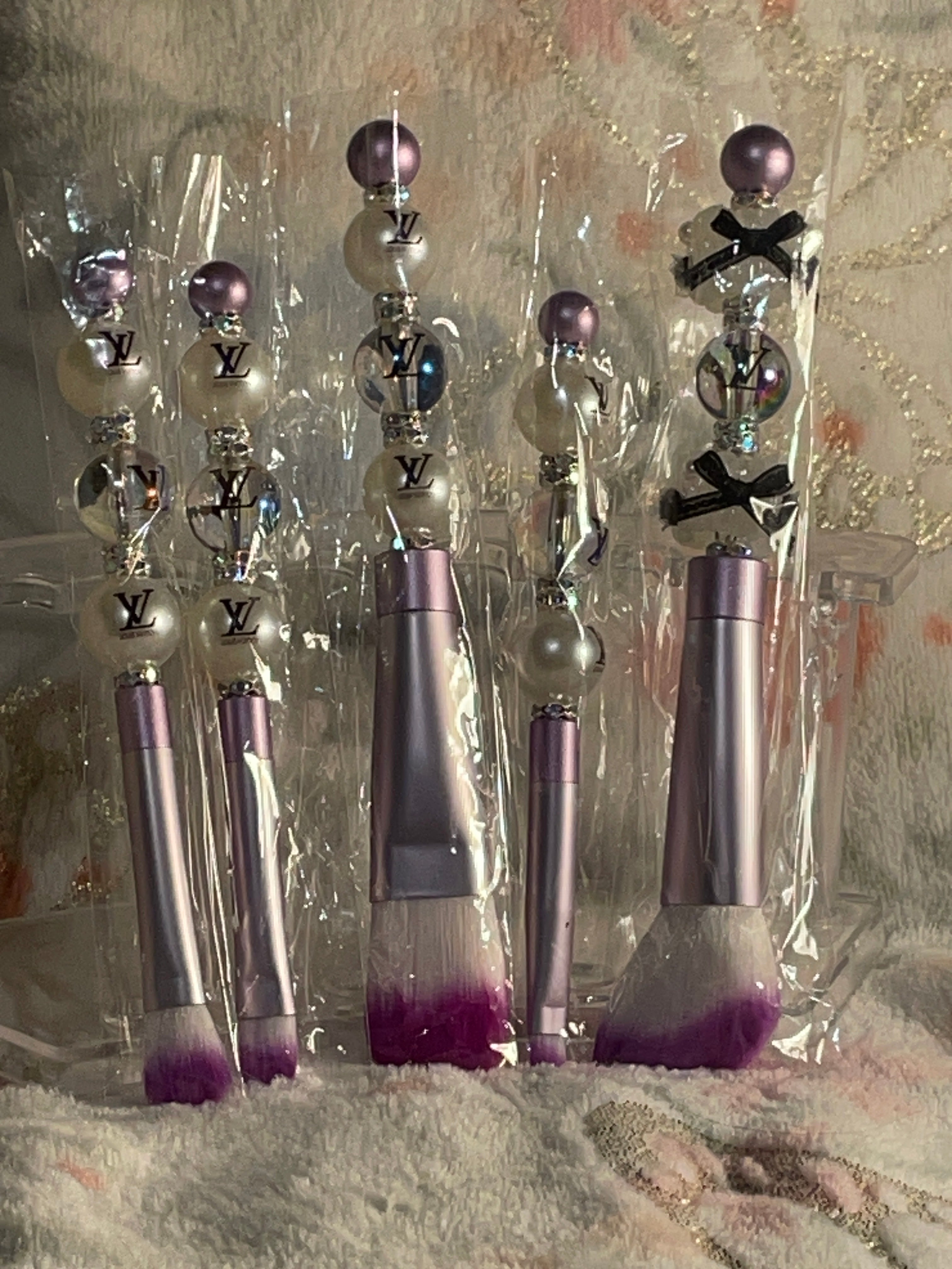 Metallic lavender make up brushes ￼