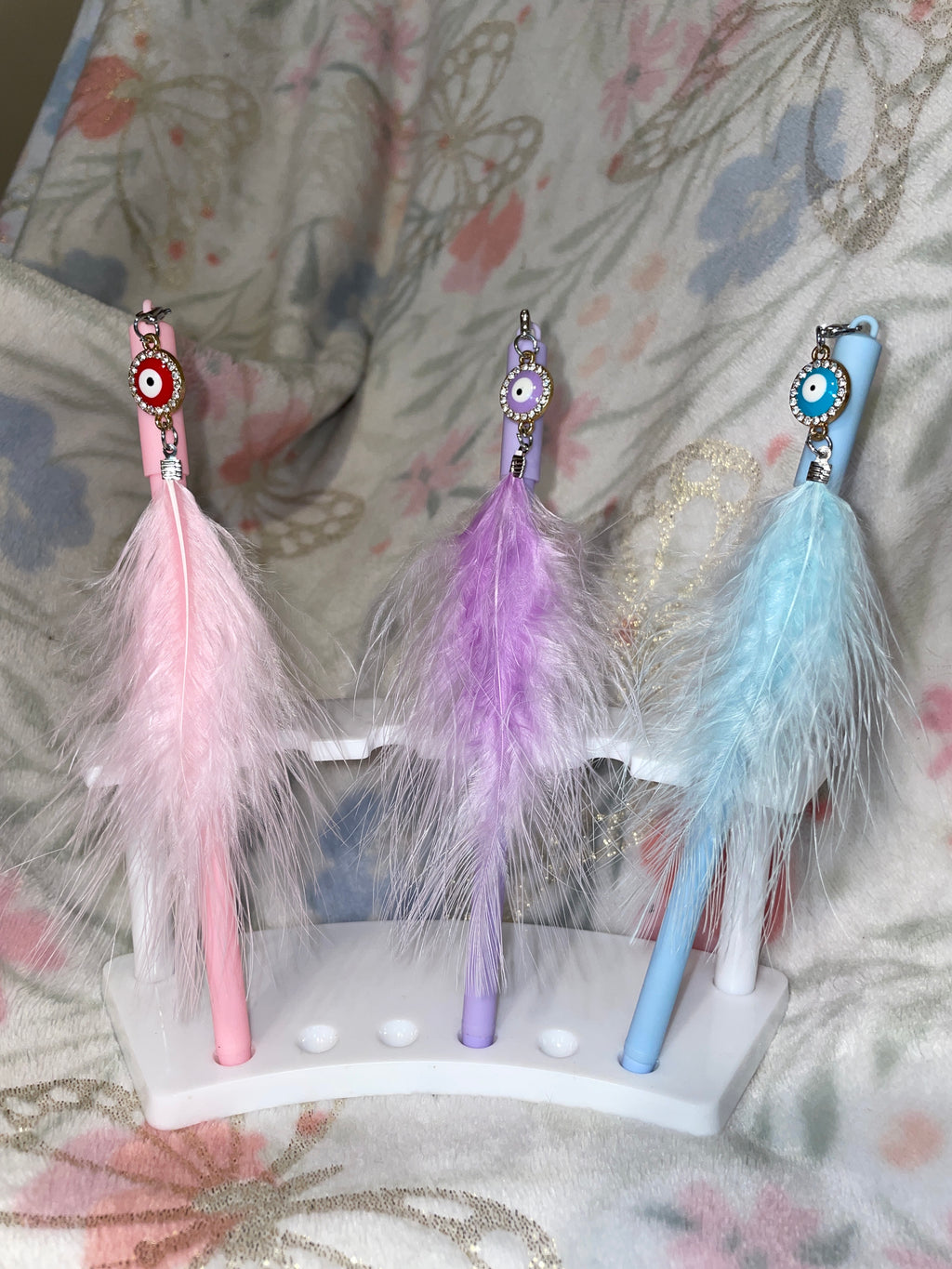 Evil Eye Feather Pens