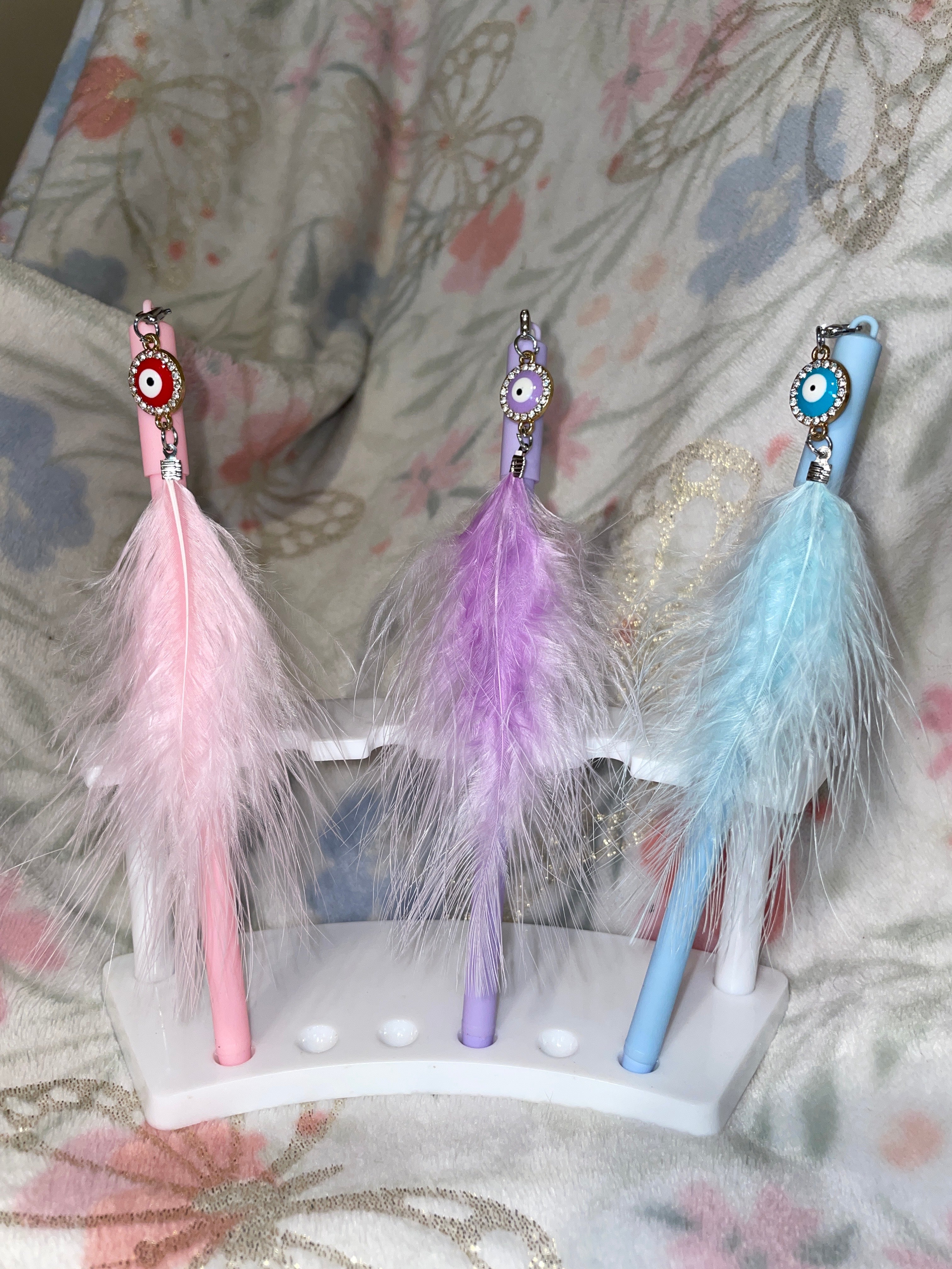 Evil Eye Feather Pens