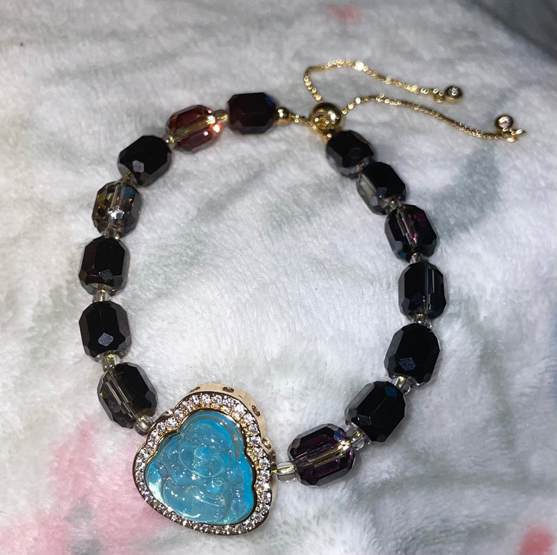 Black Buddha Slider Bracelet ￼