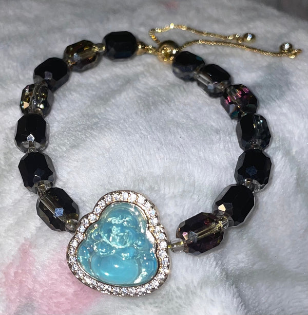Black Buddha Slider Bracelet ￼