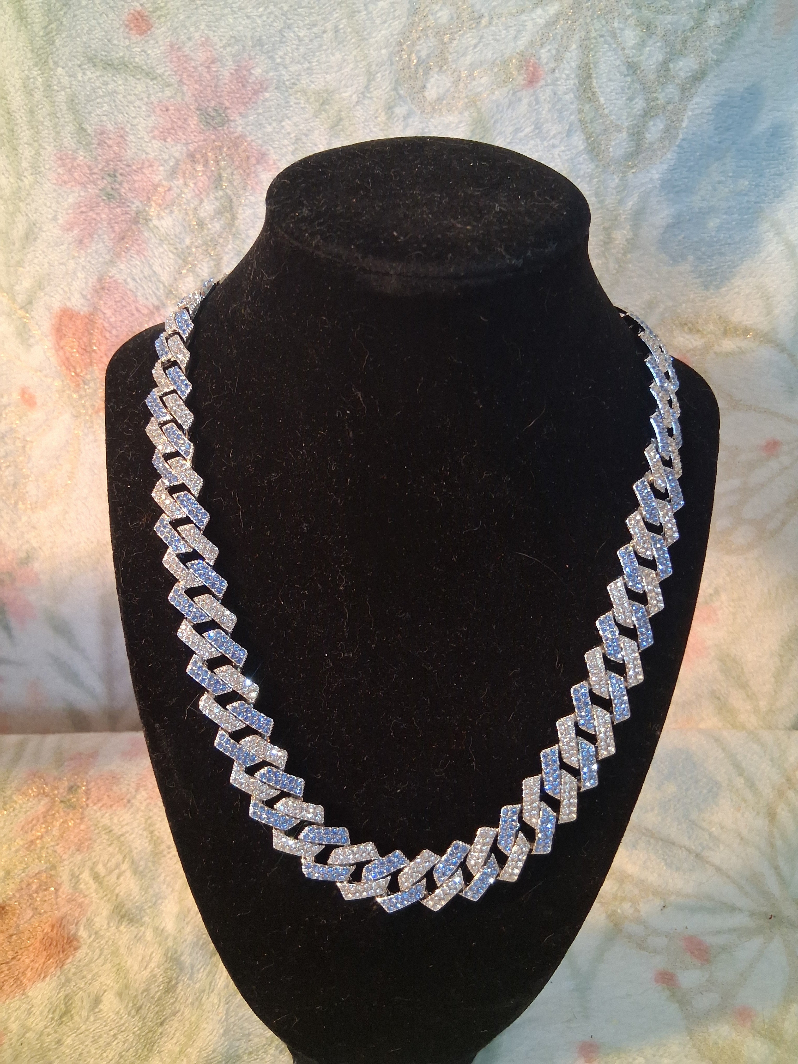 14K Blue and Sliver Chain