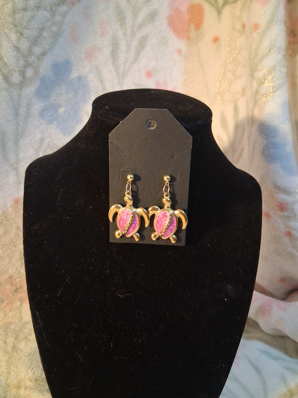 Purple Turtle Stainless Steel Necklace and Earrings