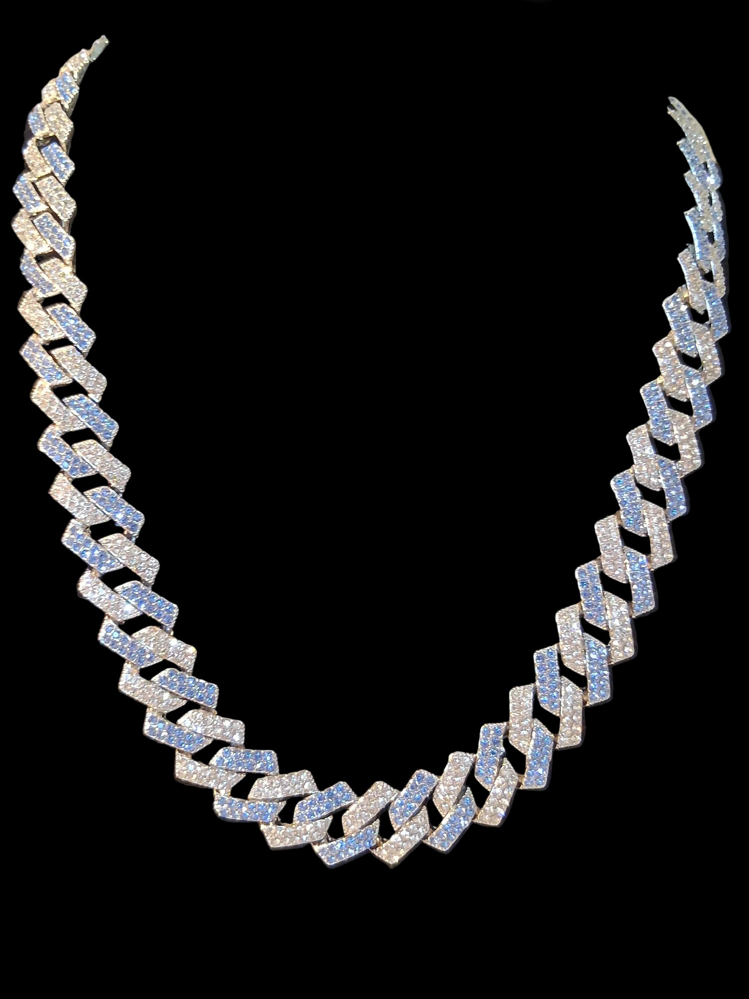 14K Blue and Sliver Chain